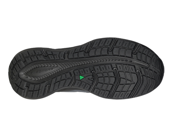 Skechers 150498 Relaxed Fit: Edgeride - Misty Skies - Black waterproof laced sneaker on a white background sole view