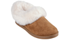 Skechers 169012 Cozy Campfire - Winter Nights full flipper in Chestnut with white faux fur lining and trim upper view