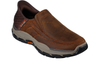 Skechers 204810 Slip-ins RF: Respected - Elgin - Dark Brown slip-on shoe with visible brand logo on a white background