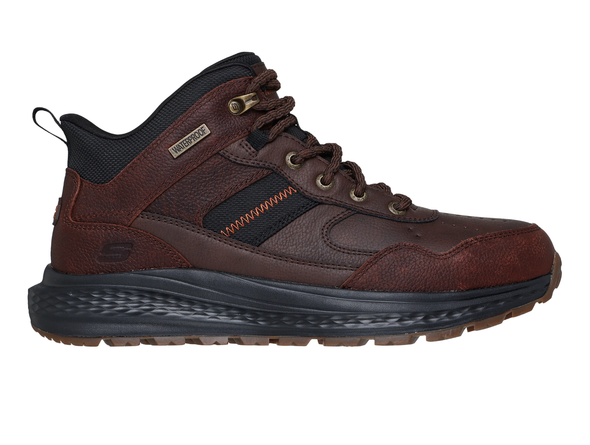 Skechers 211182 Slip-ins Waterproof Relaxed Fit: Slade Ultra - Turner - Red Brown hiking boot on a white background