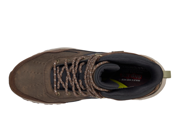 Skechers 211182 Slip-ins Waterproof Relaxed Fit: Slade Ultra - Turner - Red Brown hiking boot on a white background top view