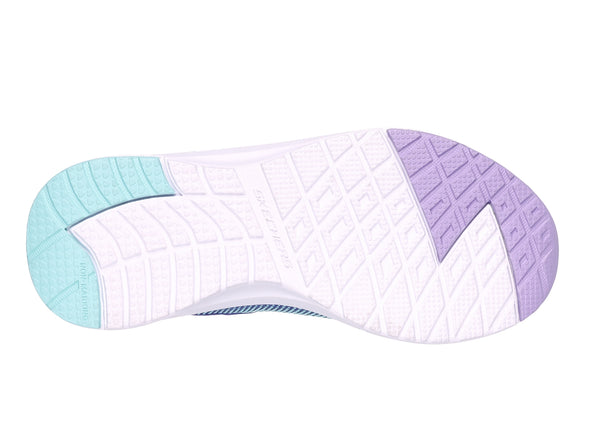 Skechers 303387L Dynamic Tread Journey Time in Blue Lavender sole view