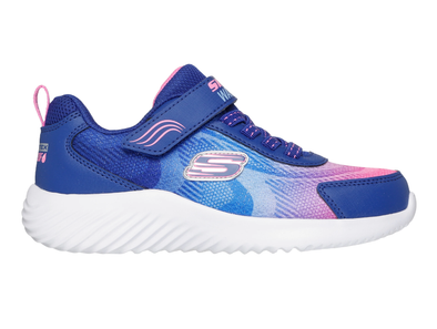 Skechers 303452N Waterproof: Bounder - Hydra Cool - Navy Multi  sneaker with white sole on a white background