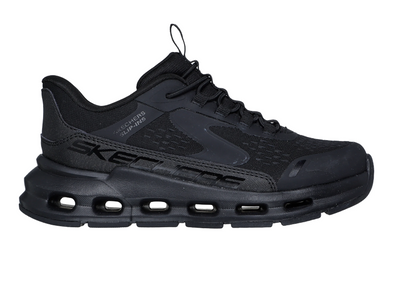 Skechers 303654L Slip-ins: Glide-Step - Vista Lane - laced black sneaker on white background