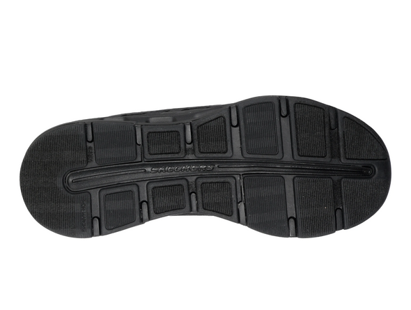 Skechers 303654L Slip-ins: Glide-Step - Vista Lane - laced black sneaker on white background sole view