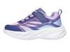 Skechers 303712N S-Lights: Cosmic Glow - Navy Multi sneaker, laced with Velcro strap on a white background inner view