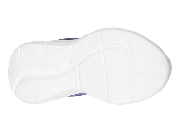 Skechers 303712N S-Lights: Cosmic Glow - Navy Multi sneaker, sole view on a white background 