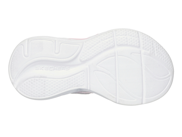 Skechers 303712N S-Lights: Cosmic Glow - Silver Multi laced sneaker with a Velcro strap in sole view