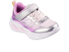 Skechers 303712N S-Lights: Cosmic Glow - Silver Multi laced sneaker with a Velcro strap in upper view