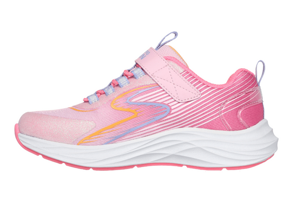 Skechers 303920 GO RUN Accelerate - Pink sneaker, laced with Velcro strap, white sole on a white background inner view