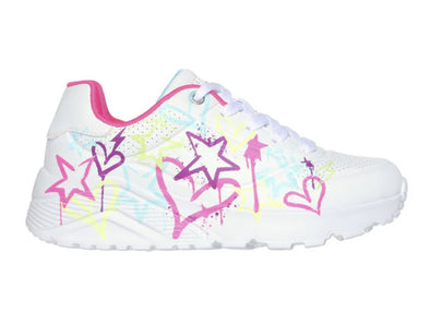 Skechers 310391L Uno Lite My Drip in White Multi outer view