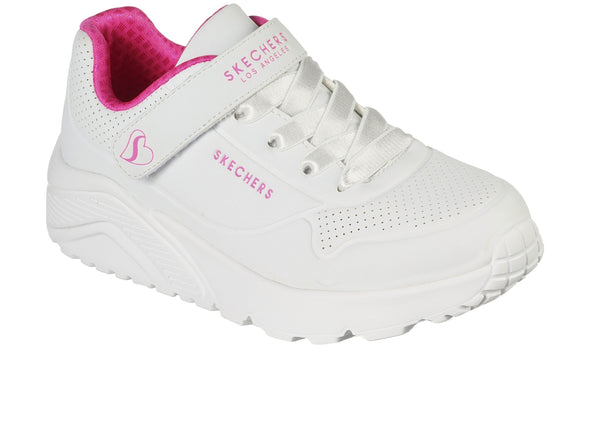 Skechers 310451L Uno Lite in White Hot Pink upper view