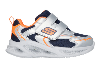 Skechers 401498N S-Lights: Meteor-Lights - Glow Spike - Silver Orange outer view