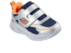 Skechers 401498N S-Lights: Meteor-Lights - Glow Spike - Silver Orange upper view