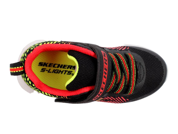 Skechers 401506N Magna Lights in Black Red top view