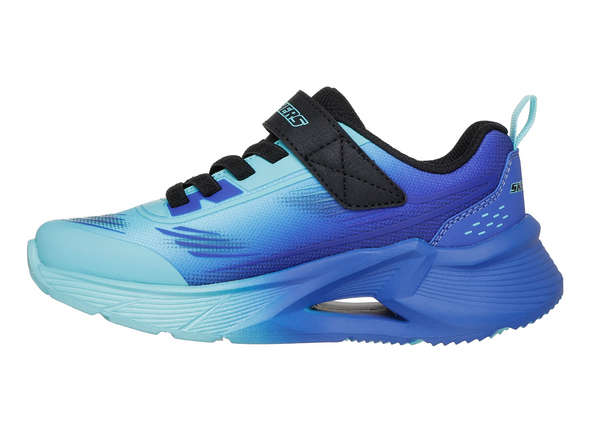 Skechers 404040L Tidal-Tech - Blue Multi sneaker, laced with a Velcro strap on a white background