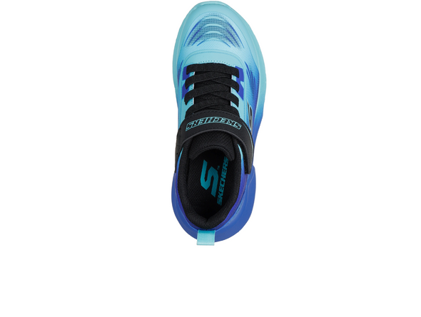 Skechers 404040L Tidal-Tech - Blue Multi sneaker, laced with a Velcro strap on a white background top view