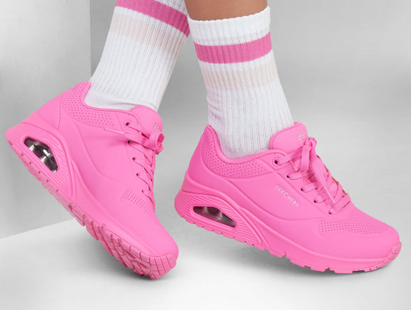 Skechers Street Uno Stand on Air 73690 in Hot Pink model view