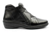 Softmode Clara 6474 - Black ankle boot with an inner and outer zip on a white background, outer view