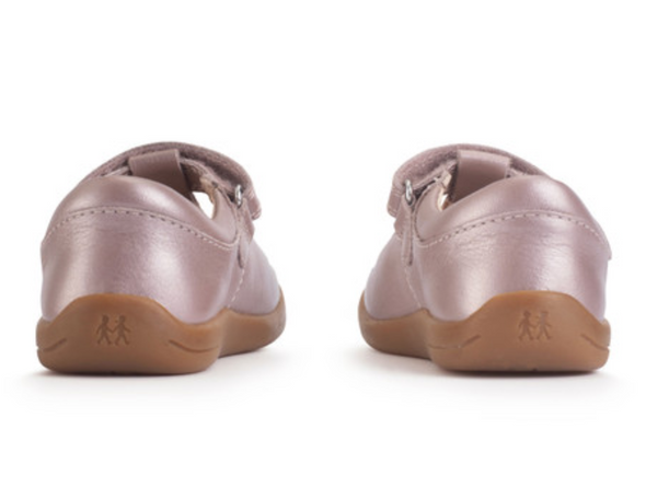Startrite Eternal 0850-5 - Pearlised Blush t-bar shoe, back view on white background