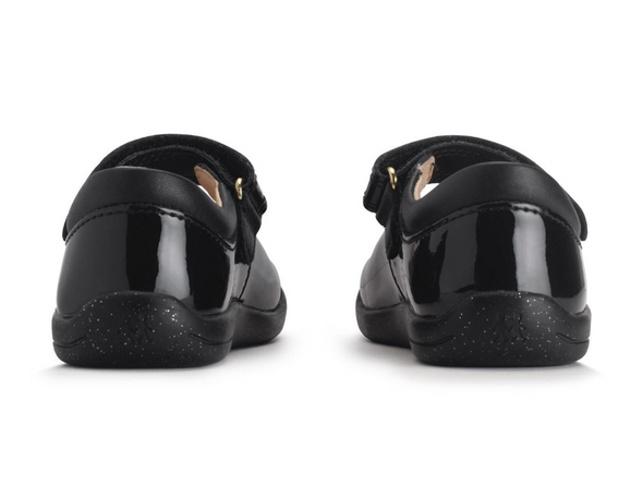 Startrite Fairy Tale 0780-3 - pair of Black patent shoed with straps on a white background