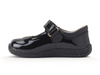 Startrite Fairy Tale 0780-3 - Black patent shoe with a hook and loop buckle on a white background.
