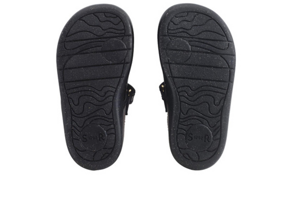 Startrite Fairy Tale 0780-3 - pair of black shoes, sole view on a white background.