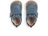 Startrite Harvest 0844-2 kids shoe in Denim Blue with tractor motif, Velcro strap and rubber sole on a white background top view