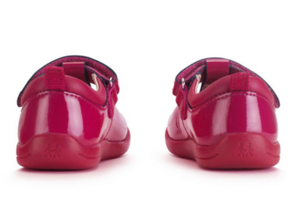 Startrite Puzzle 0779-18 - Cherry Red t-bar shoe back view on white background