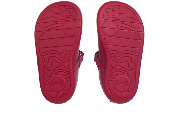 Startrite Puzzle 0779-18 - Cherry Red t-bar shoe sole view on white background
