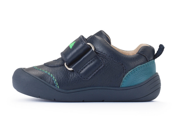 Startrite Tread 0843-9 - Navy baby shoe with dinosaur detail and Velcro strap inner view