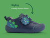 Startrite Tread 0843-9 - Navy baby shoe with dinosaur detail and Velcro strap outer view