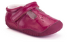 Startrite Tumble 0761-8 - Cherry Red baby shoe in red patent leather with a Velcro strap and star cut out detail on a white background