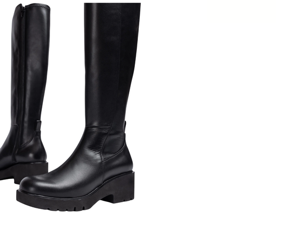 Unisa JABILO_STT_STN Scott - Black knee high boots on a white background outer view 1