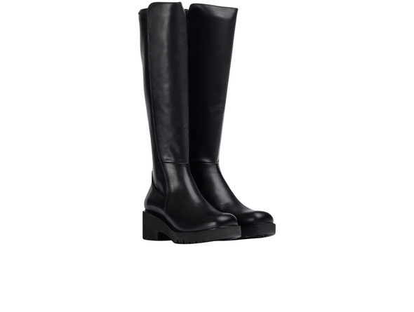 Unisa JABILO_STT_STN Scott - pair of Black knee high boots on a white background upper view