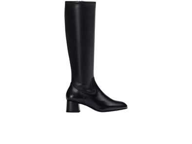 Unisa LAPES_F25_STT_STN - Black knee hight boot with square toe, low block heel 5 cm outer view