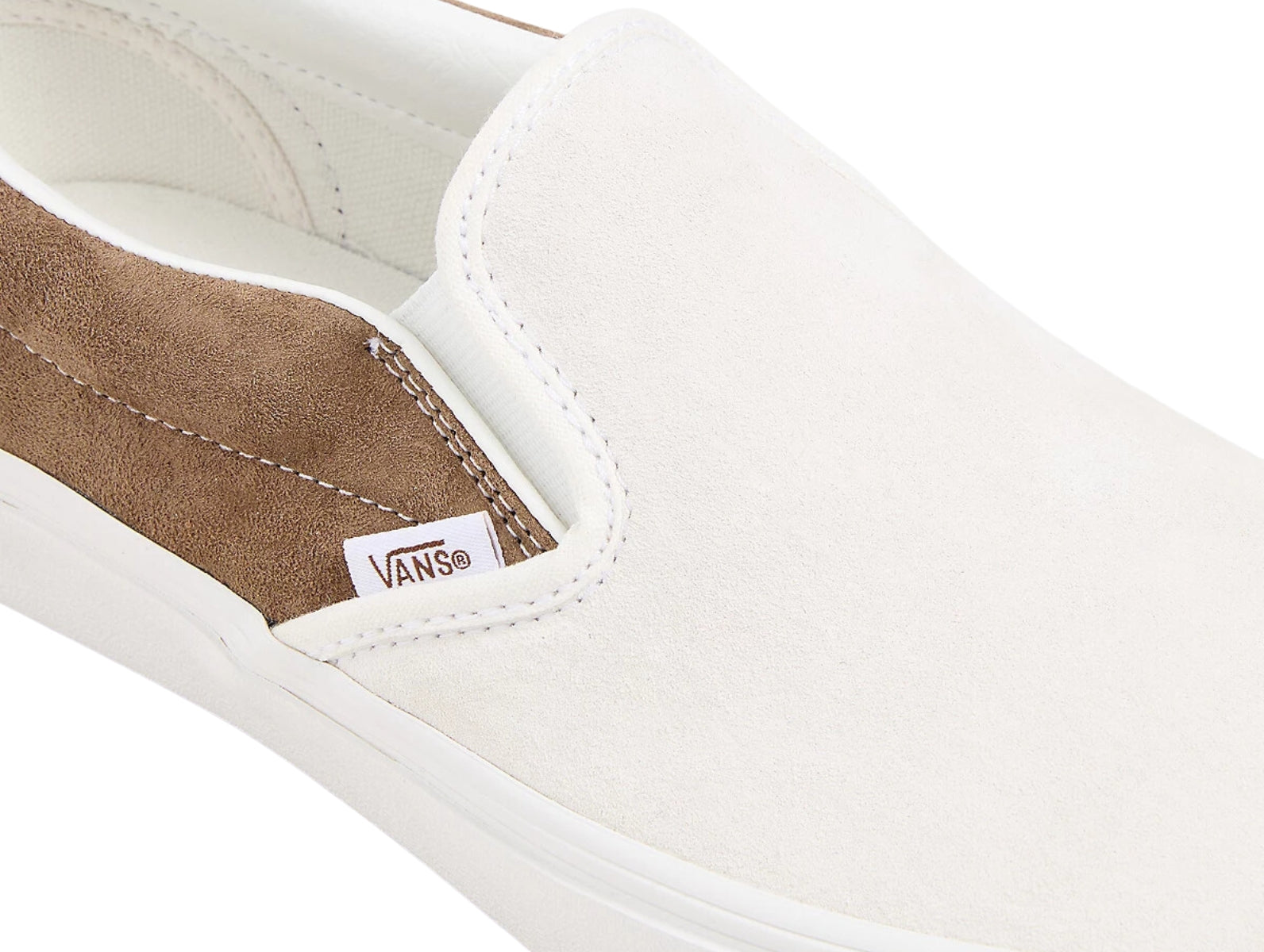 White suede slip on vans hotsell