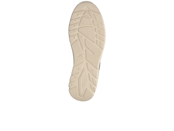 Waldläufer 927003-600-355 H-Carla - Dark Brown Nougat laced sneaker with a side zip on a white sole on a light cream sole on a white  background sole view