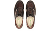 Waldläufer 927003-600-355 H-Carla - Dark Brown Nougat laced sneaker with a side zip on a white sole on a light cream sole on a white  background top view