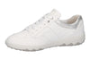 Waldläufer 961002-200-150 Teresa low, leather sneaker in White Silver with lace and zip close inner view.