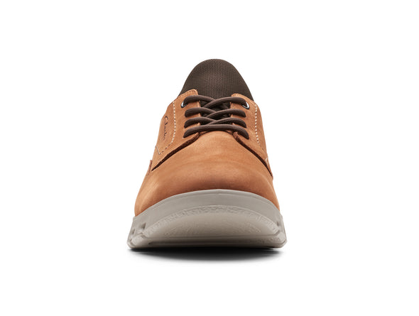 Clarks Nature X Two in Dark Tan Nubuck front view