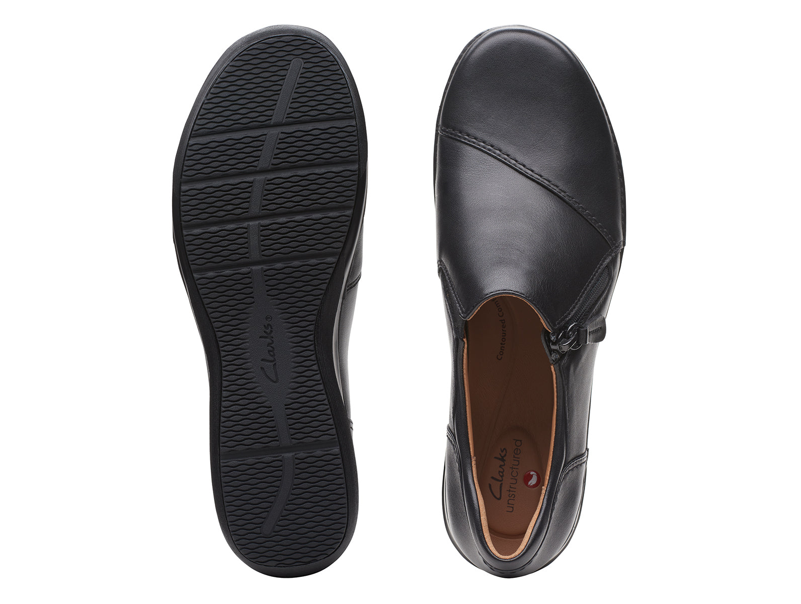 Clarks Appley Zip Black Leather Ladies Shoes at Walsh Brothers
