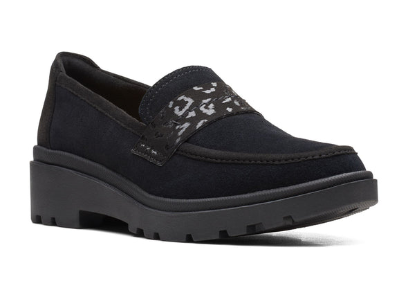 Clarks Calla Ease in Black leather side view
