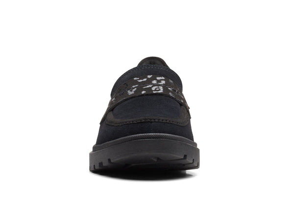 Clarks Calla Ease in Black leather front view