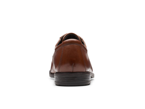 Clarks Howard Walk in dark tan leather back view