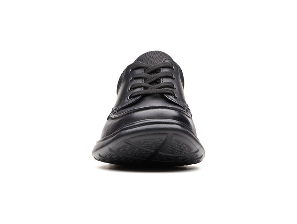 Clarks Cotrell Edge in Black Smooth Leather front view