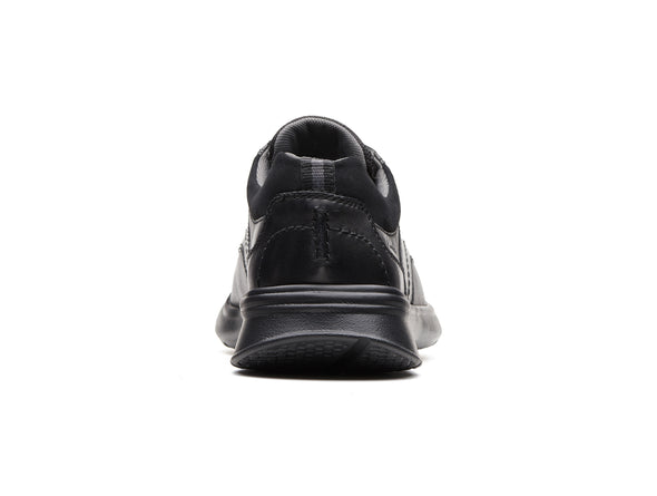 Clarks Cotrell Edge in Black Smooth Leather back view