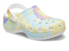 Crocs Classic 207151 Platform Tie-Dye Graphic Clog in White Multi upper view