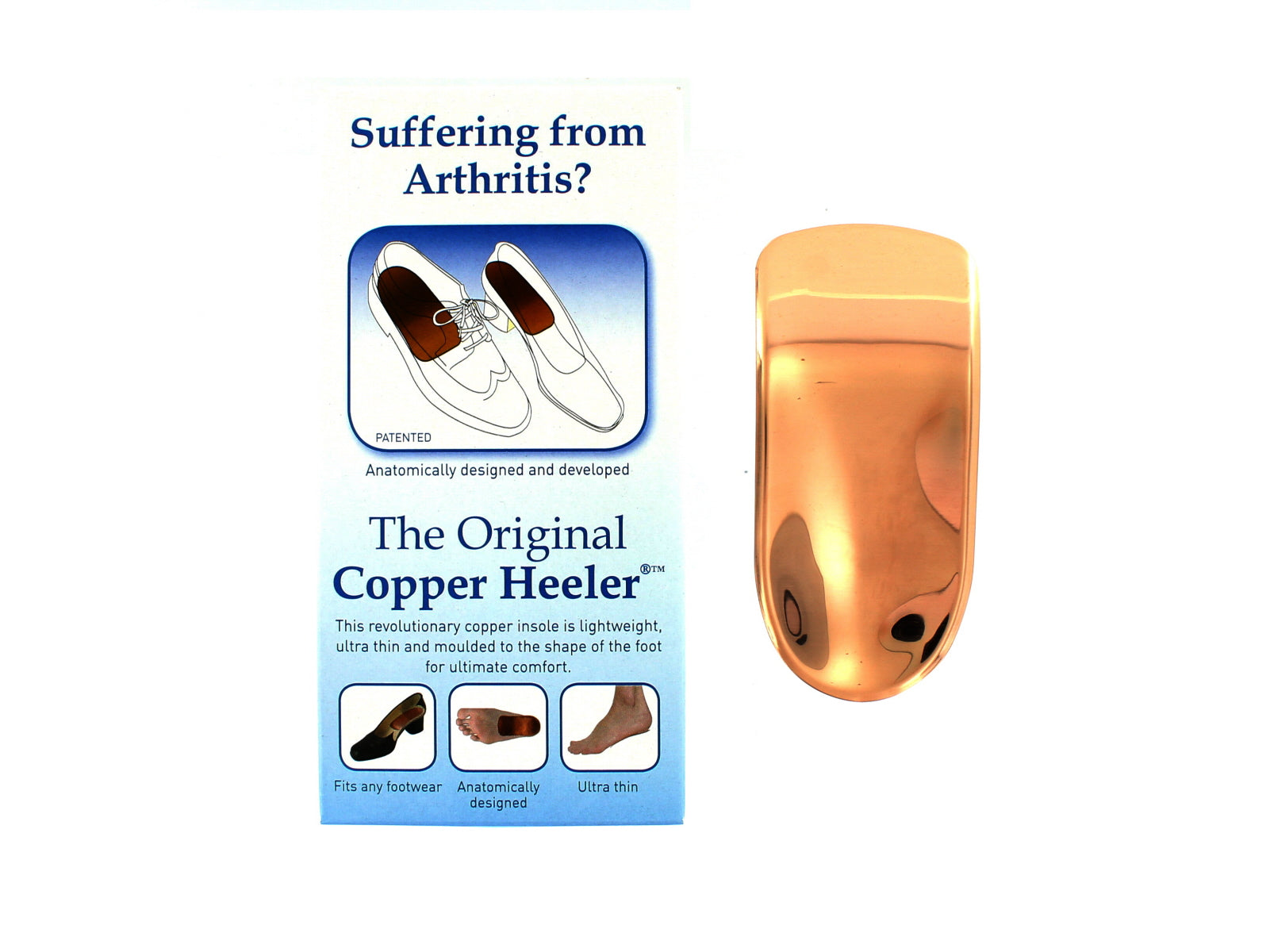 The Original Copper Heeler Copper insoles at Walsh Brothers Shoes